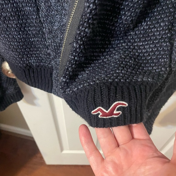 Hollister Navy Blue Knit Zip Cardigan Sweater xs - Picture 1 of 6